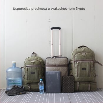 Proširivi platneni ruksak za putovanje, 56–75 L, otporan na habanje, unisex