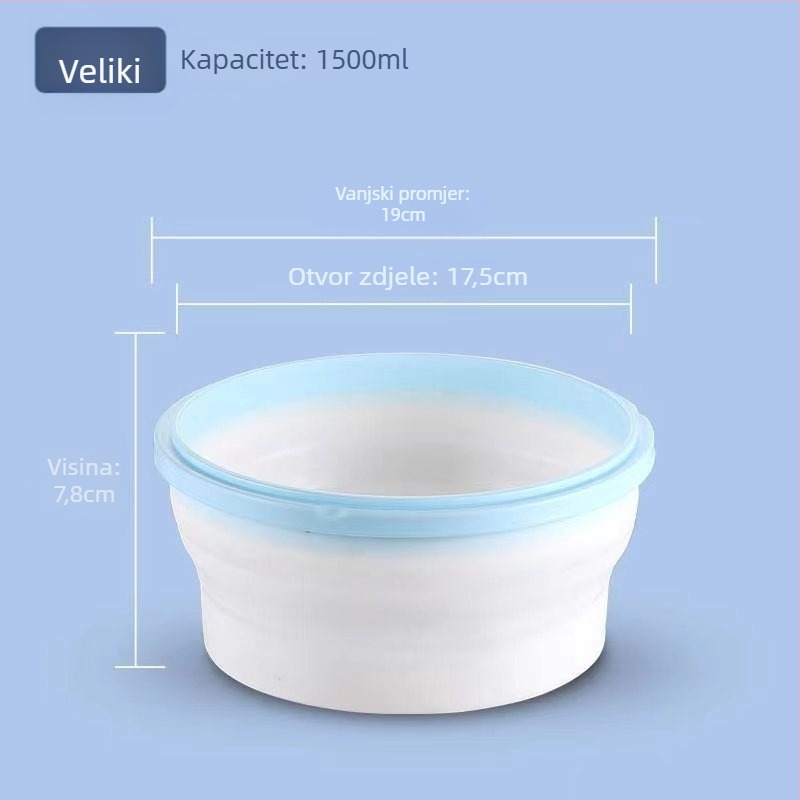 Sklopiva PP zdjela i kutija za obrok, mikrovalno sigurna, prijenosni vanjski posuda za hranu, 800–1000 ml