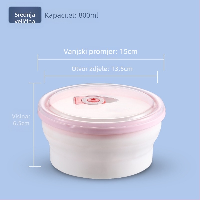 Sklopiva PP zdjela i kutija za obrok, mikrovalno sigurna, prijenosni vanjski posuda za hranu, 800–1000 ml