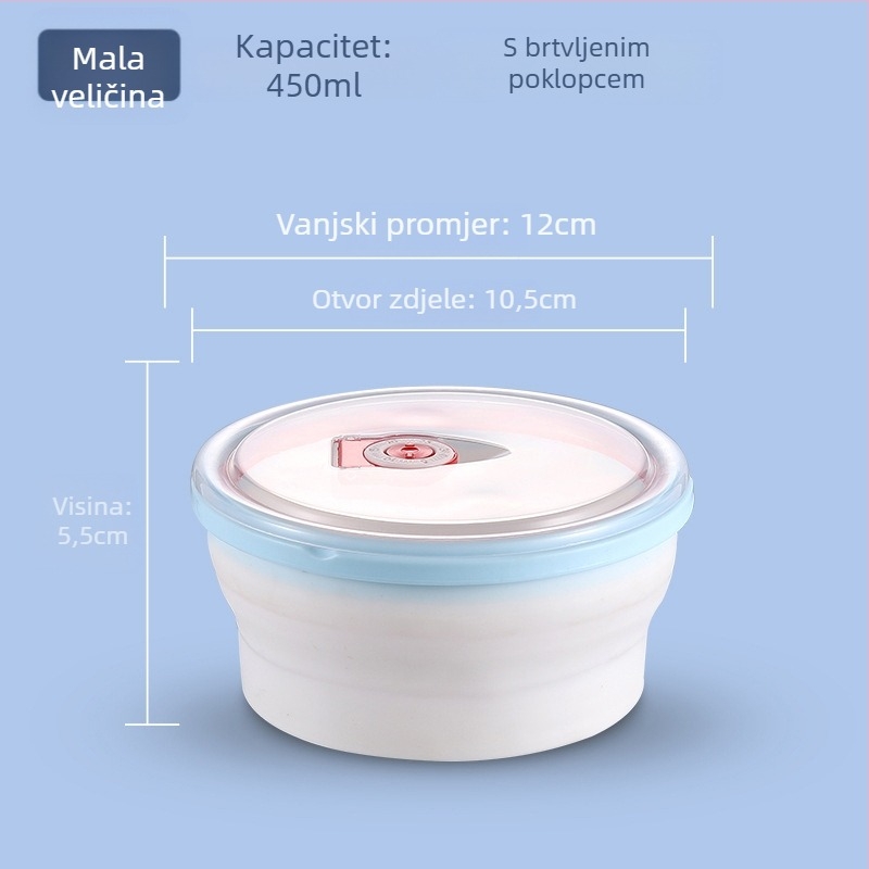 Sklopiva PP zdjela i kutija za obrok, mikrovalno sigurna, prijenosni vanjski posuda za hranu, 800–1000 ml