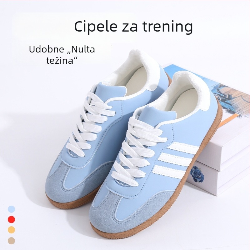 Ženske lagane crvene tenisice za trening s debelom potplatom, šniračke sportske casual tenisice