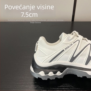 Ženske cipele od ovčje kože za povećanje visine, stil dad shoes, mrežasti gornji dio, proljeće-ljeto, 2025 novi model, svestrane, prozračne outdoor tenisice