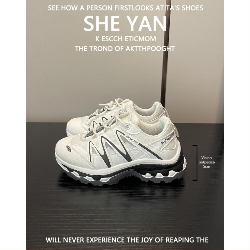 Ženske cipele od ovčje kože za povećanje visine, stil dad shoes, mrežasti gornji dio, proljeće-ljeto, 2025 novi model, svestrane, prozračne outdoor tenisice