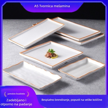 Melaminski četvrtasti tanjur, imitacija porculana, japanski stil, za hladna jela i roštilj, komercijalna upotreba