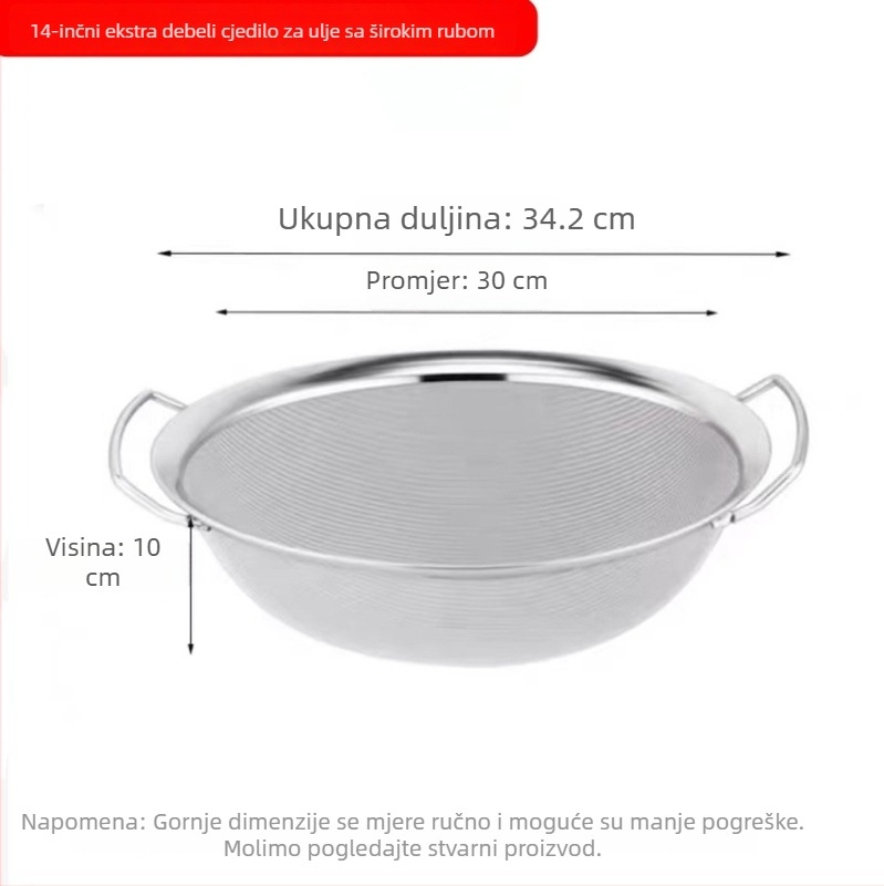 Dvostruko ručno nehrđajuće čelično sito za odvod ulja, mrežasto sito za pranje sezama i riže, filtr za sojino mlijeko, odvojivač ostataka, sito za brašno