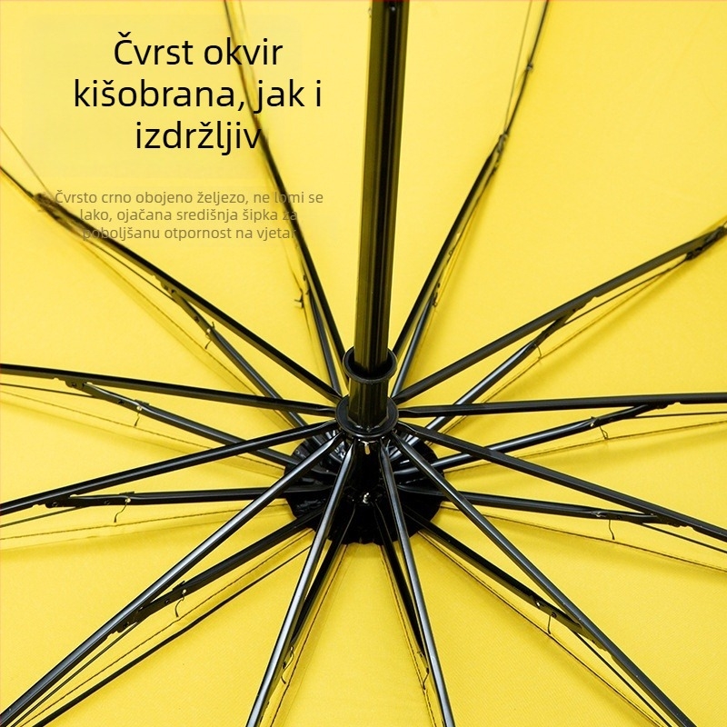 Izuzetno veliki sklopivi kišobran za muškarce i žene, pogodan za dvoje ili troje, kiša ili sunce, vinil zaštita od sunca