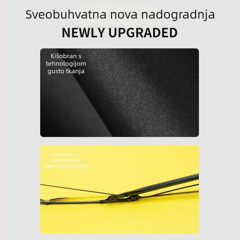 Izuzetno veliki sklopivi kišobran za muškarce i žene, pogodan za dvoje ili troje, kiša ili sunce, vinil zaštita od sunca