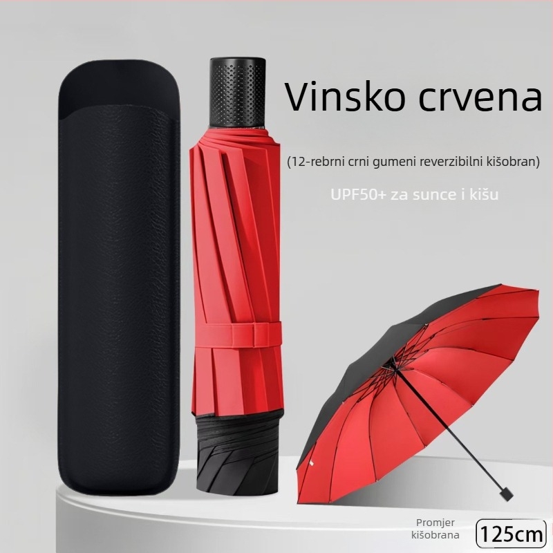 Izuzetno veliki sklopivi kišobran za muškarce i žene, pogodan za dvoje ili troje, kiša ili sunce, vinil zaštita od sunca