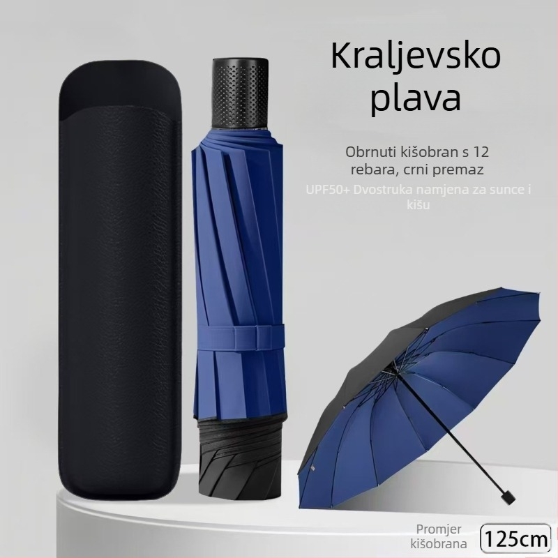 Izuzetno veliki sklopivi kišobran za muškarce i žene, pogodan za dvoje ili troje, kiša ili sunce, vinil zaštita od sunca