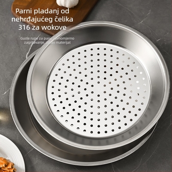 Parna mreža od 316 nehrđajućeg čelika za wok, debela mreža otporna na visoke temperature, univerzalni stalak za parenje za posudu od lijevanog željeza