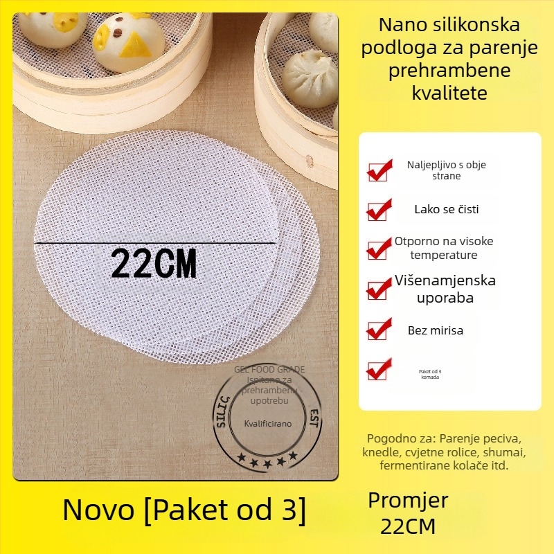 Nano silikonasti parni podmetač, okrugli, neprijanjiv, otporan na visoke temperature