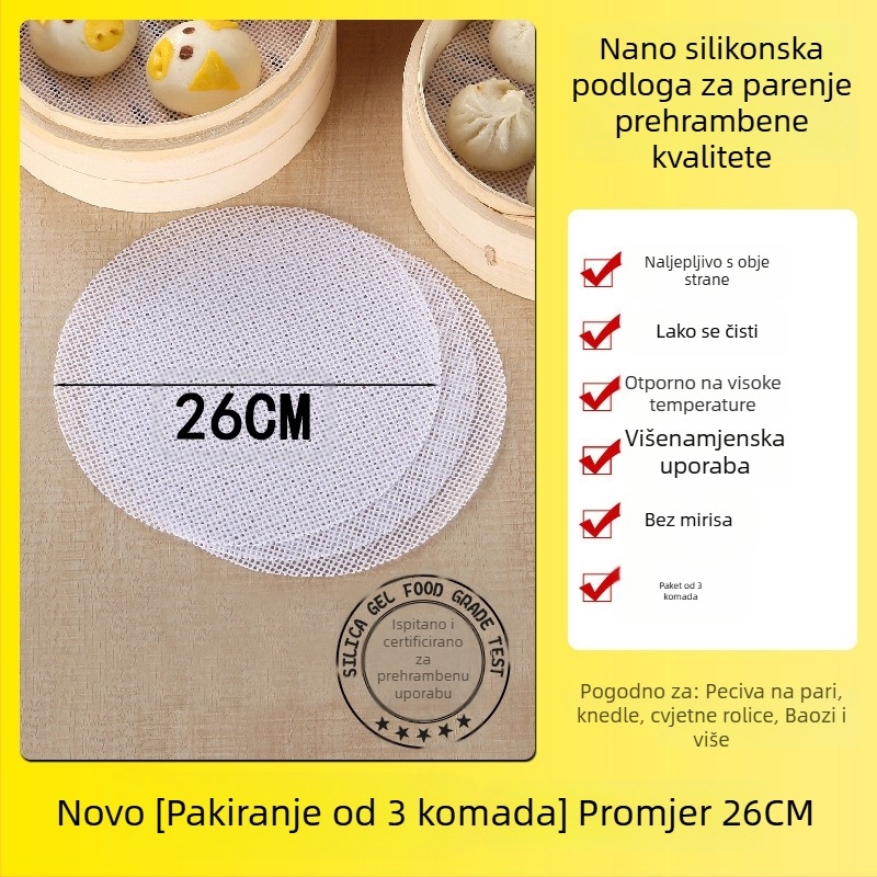 Nano silikonasti parni podmetač, okrugli, neprijanjiv, otporan na visoke temperature
