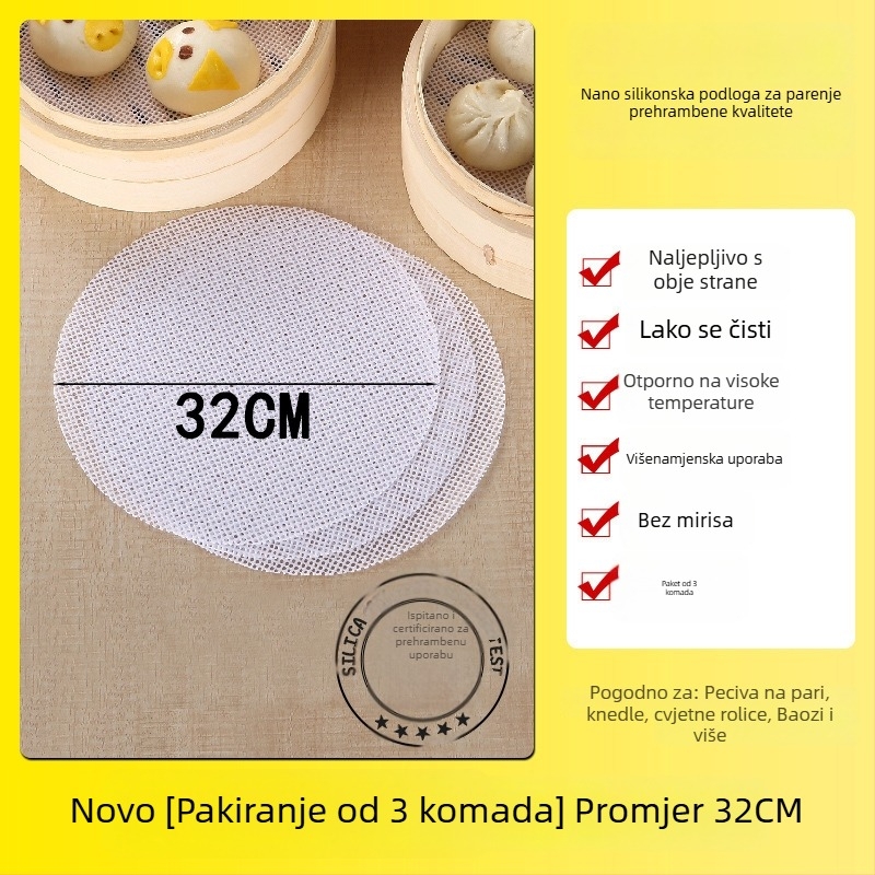 Nano silikonasti parni podmetač, okrugli, neprijanjiv, otporan na visoke temperature