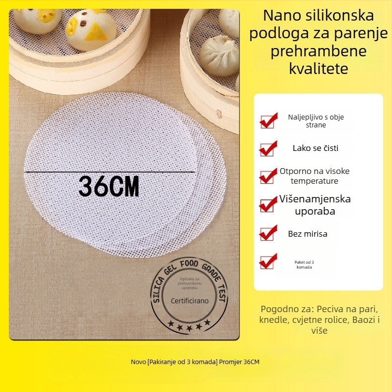 Nano silikonasti parni podmetač, okrugli, neprijanjiv, otporan na visoke temperature