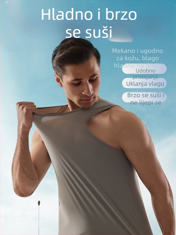 Muška ljetna mrežasta sportska vesta, brzo se suši, prozračna i udobna za trening