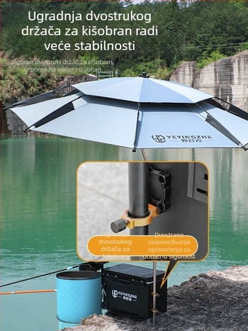 Stalak za kišobran za kutiju za ribolov – sklopivi, bez demontaže, učvršivač za kišobran, univerzalni set dodatne opreme za kutiju za ribolov od aluminijske legure