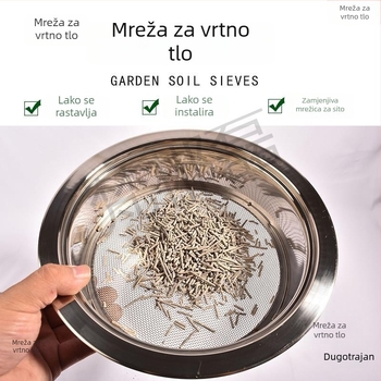 Kružni set sita za tlo za orhideje i vrtlarstvo – prosijavanje tla, pijeska i kamenja, riječnog pijeska