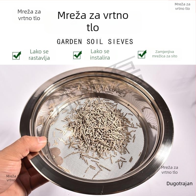 Kružni set sita za tlo za orhideje i vrtlarstvo – prosijavanje tla, pijeska i kamenja, riječnog pijeska