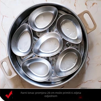 Nova mala parna posuda u obliku jajeta i parna kutija – komplet za kuhanje na paru, kućni parni set, posude od nehrđajućeg čelika i mreža za paru