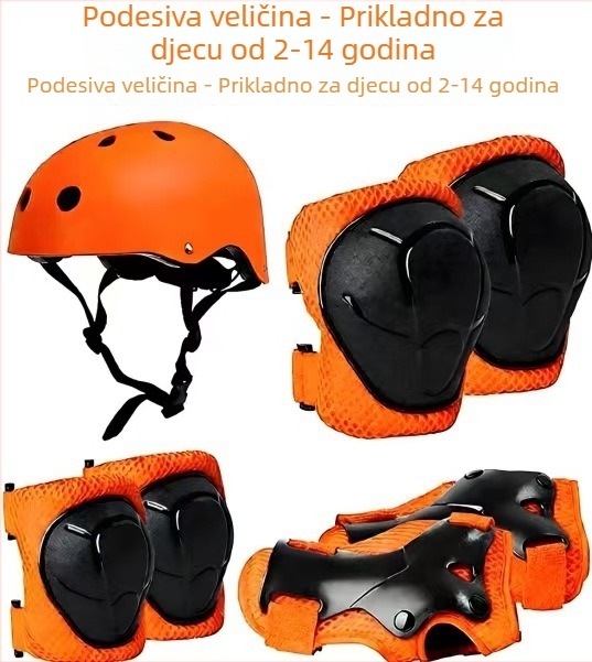 Dječji set zaštita za rolanje: koljena, lakti i zapešća, 7-djelni set od pjene
