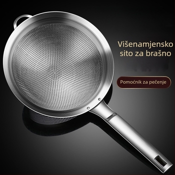 304 nehrđajući čelik – veliki skimmer-sito za brašno, sojino mlijeko, soku i ribje kosti – kuhinja i prženje