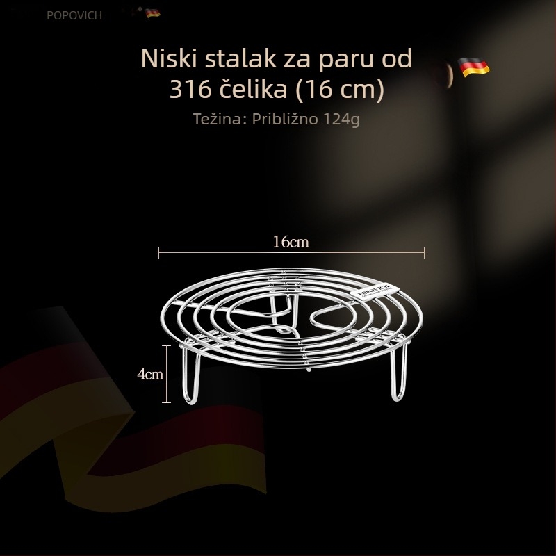 Stalak za parenje od 316 nerđajućeg čelika, Bain‑Marie funkcija, 304 prehrambena kvaliteta, višenamjenski kuhinjski parni stalak za kućnu uporabu