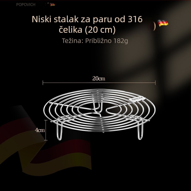Stalak za parenje od 316 nerđajućeg čelika, Bain‑Marie funkcija, 304 prehrambena kvaliteta, višenamjenski kuhinjski parni stalak za kućnu uporabu