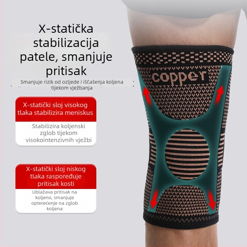 Bakrene vlaknaste sportske zaštitne opreme set za fitness, vožnju biciklom i trčanje — zaštita dlanova, koljena, lakta i gležnja, prozračan i lagan