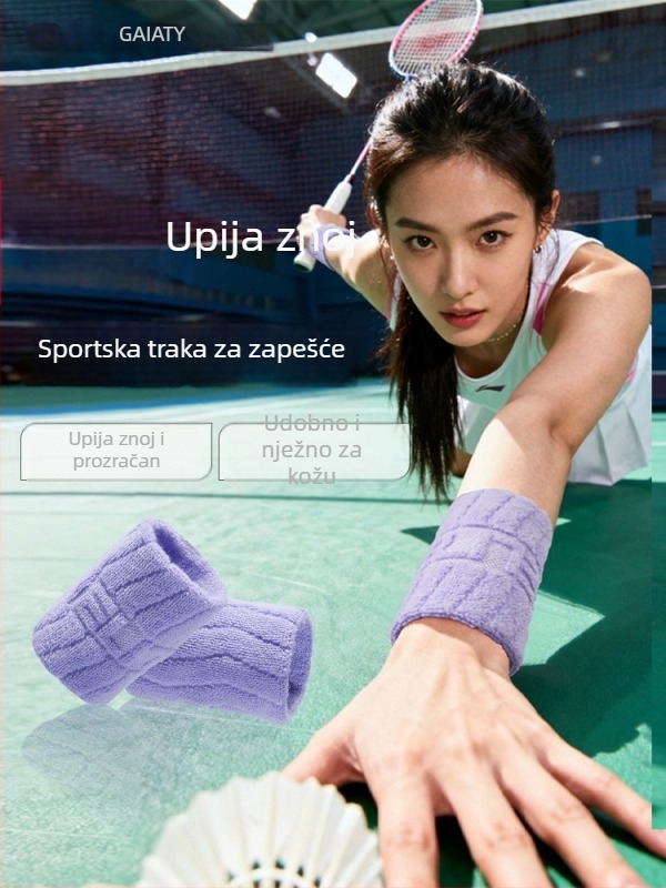 Pamučne sportske narukvice za zglob, upijaju znoj, za sve sezone, pogodne za badminton, odbojku i tenis