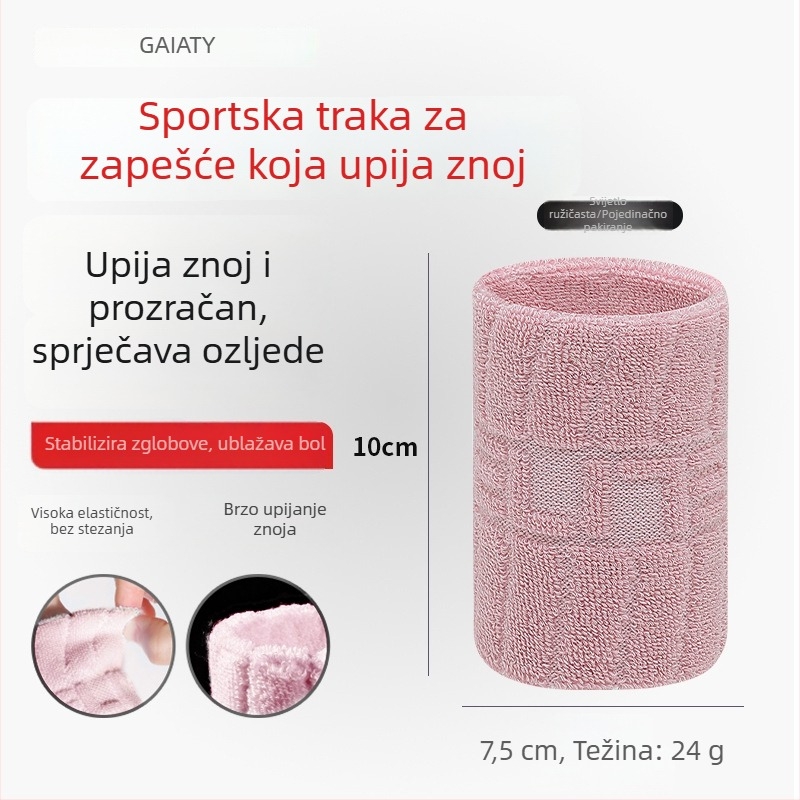 Pamučne sportske narukvice za zglob, upijaju znoj, za sve sezone, pogodne za badminton, odbojku i tenis
