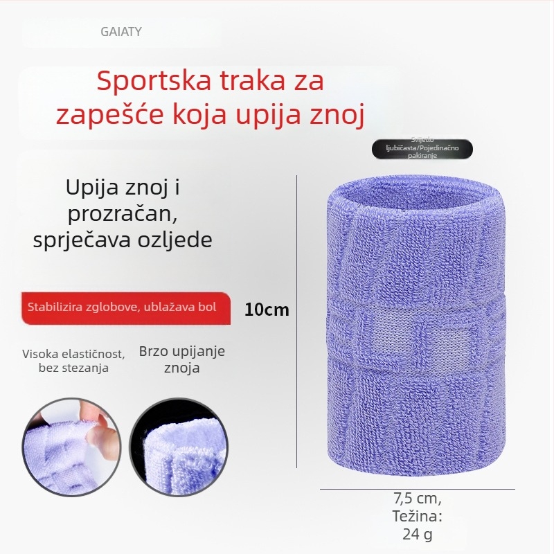 Pamučne sportske narukvice za zglob, upijaju znoj, za sve sezone, pogodne za badminton, odbojku i tenis
