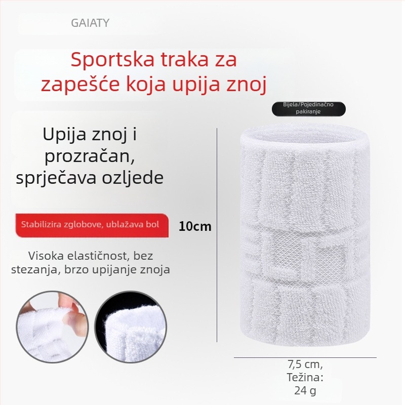 Pamučne sportske narukvice za zglob, upijaju znoj, za sve sezone, pogodne za badminton, odbojku i tenis