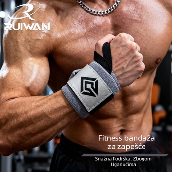 Muški zaštitnik zapešća za fitness — profesionalna zaštita zapešća za bench press, powerlifting, košarku i badminton