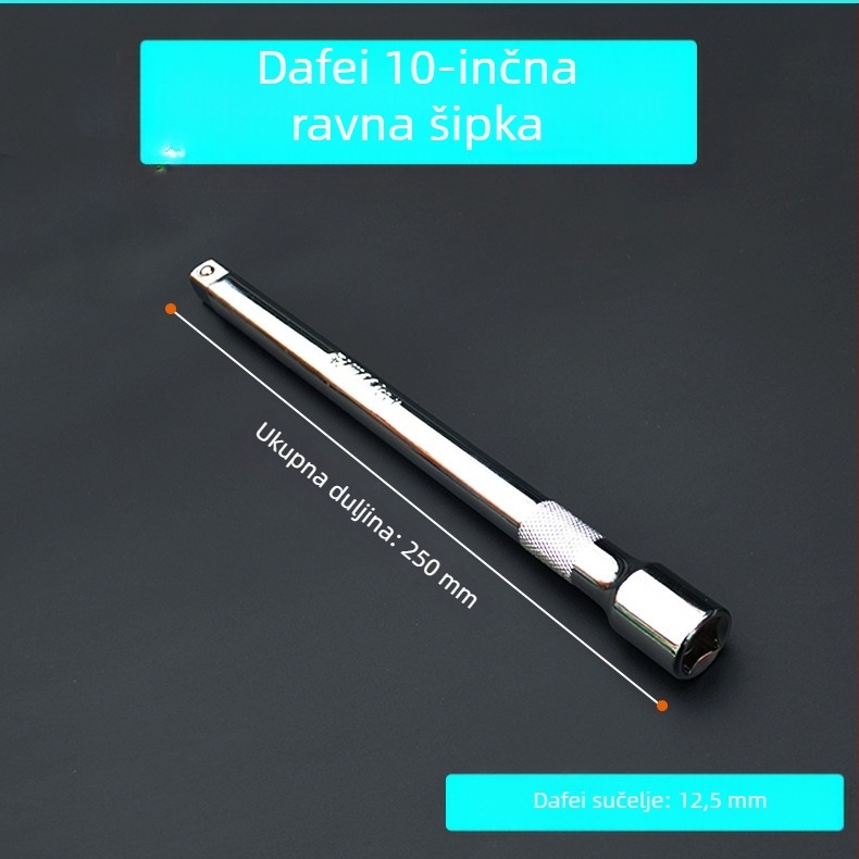 Dafei 1/2 inčni krom-vanadij čelični pravi štap sa spojem, metrički alat, ručni ključ