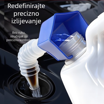 Četverokutni lijevak s klipom, debeli plastični lijevak za dodavanje motornog ulja u auto, sklopivi za izlijevanje bez korištenja ruku