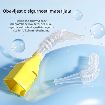 Četverokutni lijevak s klipom, debeli plastični lijevak za dodavanje motornog ulja u auto, sklopivi za izlijevanje bez korištenja ruku