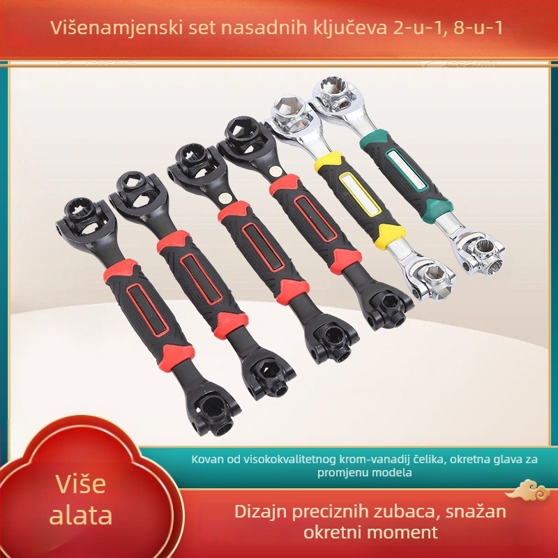 Teški višenamjenski set utičnih ključeva, 52 u 1 i 8 u 1, 8–21 mm, alati za popravak automobila