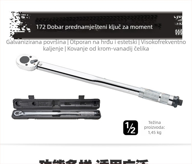 Set ključeva za mjerenje momenta 1/2 inča, 5–7 komada, za popravak automobila