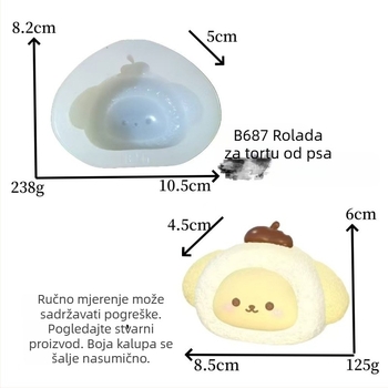 Silikonska kalup u obliku psa za kremasti puding od kruha, kreativni kalup za DIY aromatičnu svijeću i pečenje čokolade