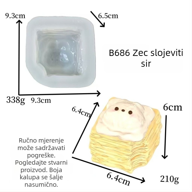 Silikonska kalup u obliku psa za kremasti puding od kruha, kreativni kalup za DIY aromatičnu svijeću i pečenje čokolade