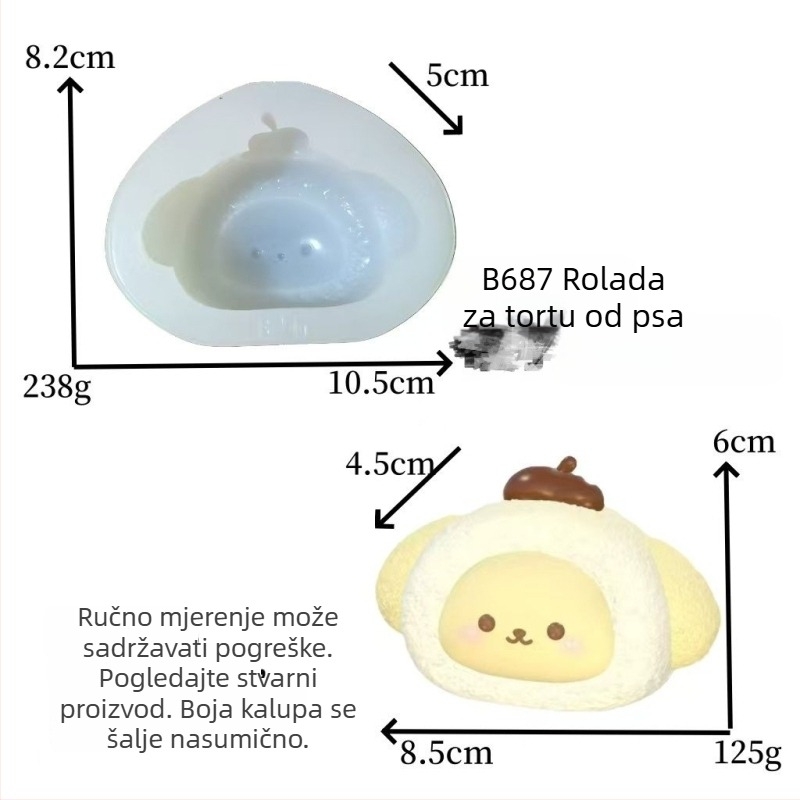 Silikonska kalup u obliku psa za kremasti puding od kruha, kreativni kalup za DIY aromatičnu svijeću i pečenje čokolade