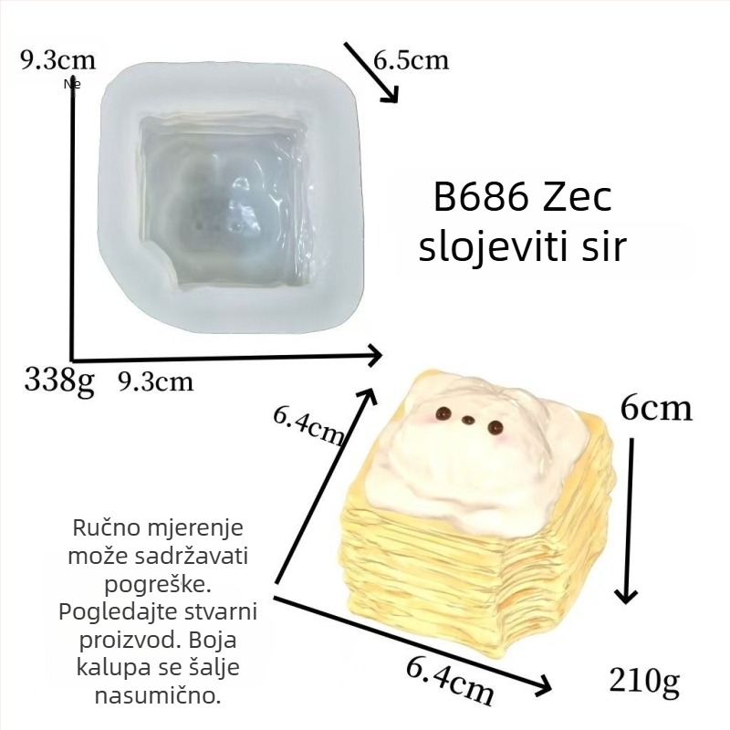 Silikonska kalup u obliku psa za kremasti puding od kruha, kreativni kalup za DIY aromatičnu svijeću i pečenje čokolade
