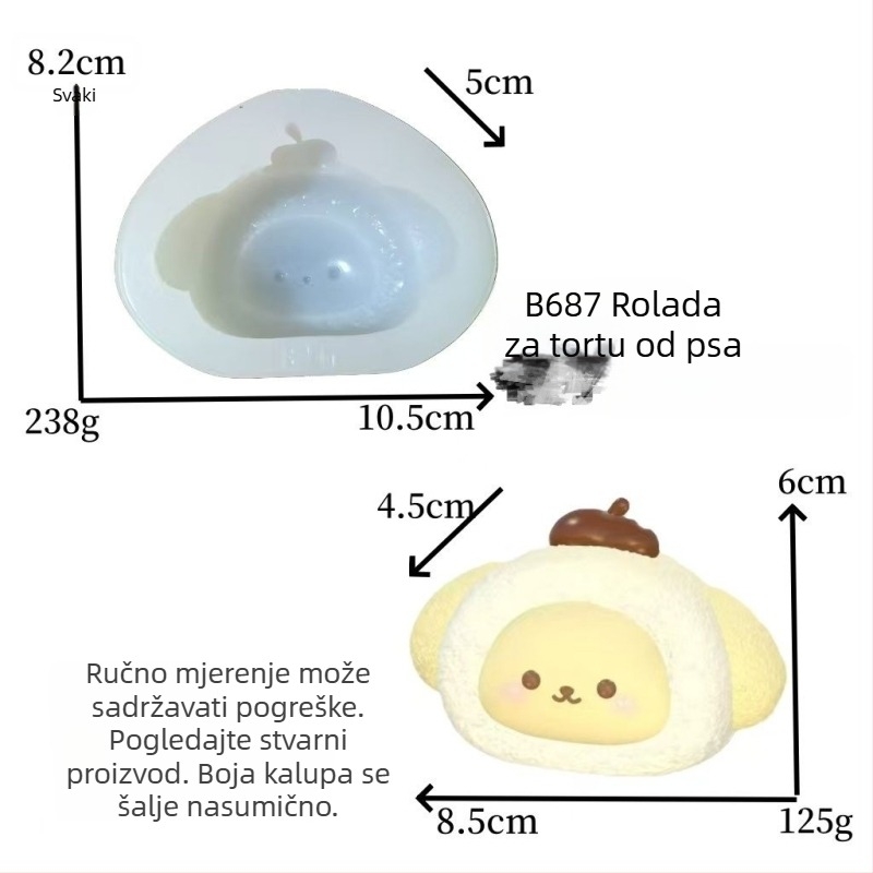 Silikonska kalup u obliku psa za kremasti puding od kruha, kreativni kalup za DIY aromatičnu svijeću i pečenje čokolade