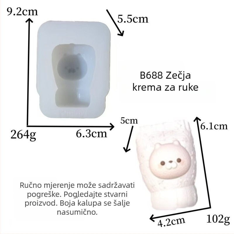 Silikonska kalup u obliku psa za kremasti puding od kruha, kreativni kalup za DIY aromatičnu svijeću i pečenje čokolade