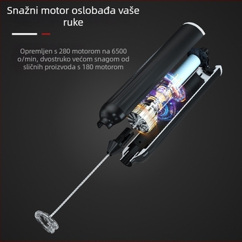 Električni pjenjač za mlijeko, USB punjenje, ručni mini mikser/pjenjač