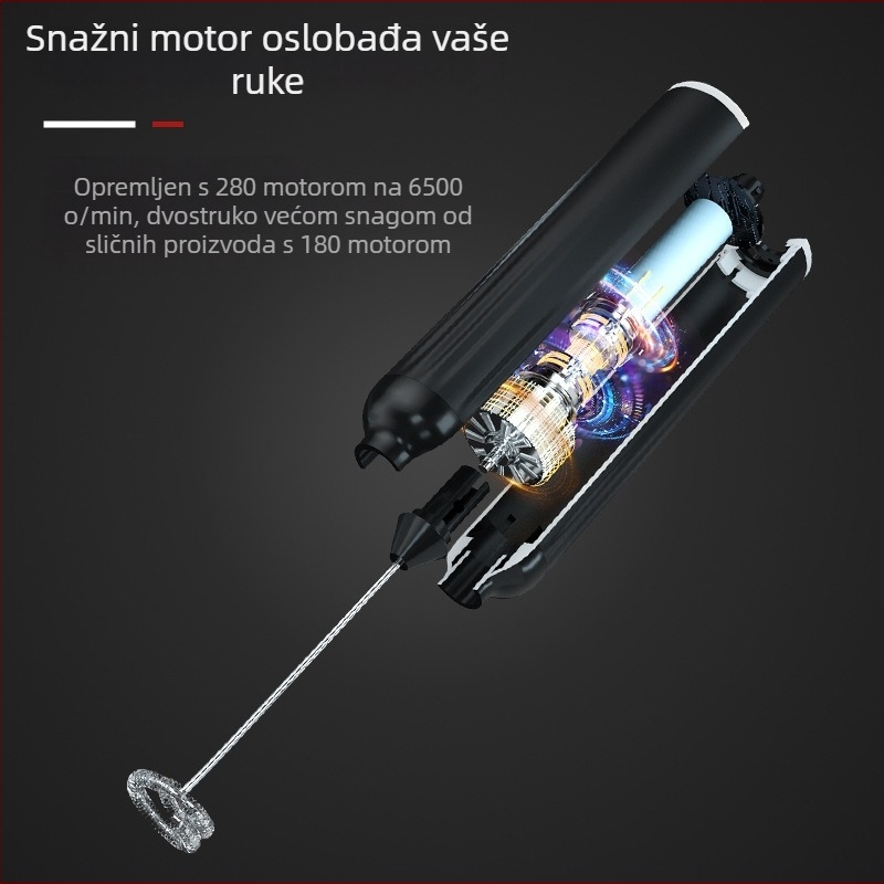 Električni pjenjač za mlijeko, USB punjenje, ručni mini mikser/pjenjač