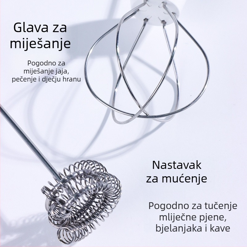 Električni pjenjač za mlijeko, USB punjenje, ručni mini mikser/pjenjač