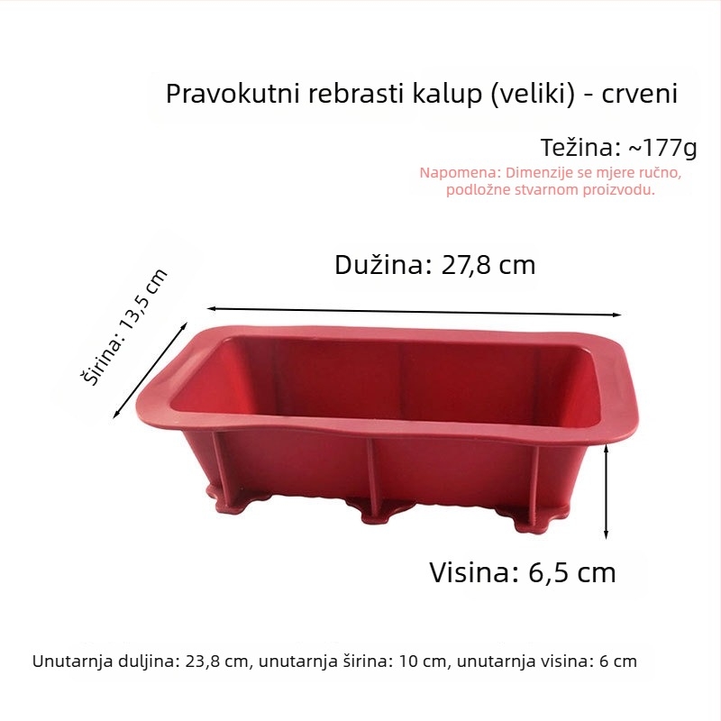 Prilagođena silikonska forma za pečenje kruha i tosta — otporna na visoke temperature, lako odvajanje, kvaliteta hrane.