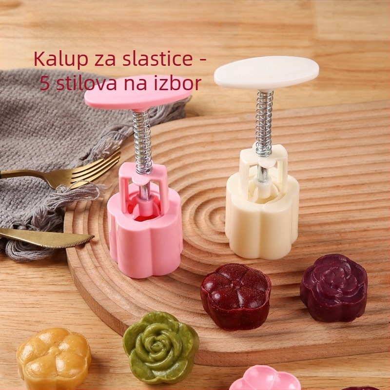 Kalup za Mooncake s cvjetnim uzorkom, Mid-Autumn, pasta od mung graha, ručno pritiskanje za kućnu pečenje
