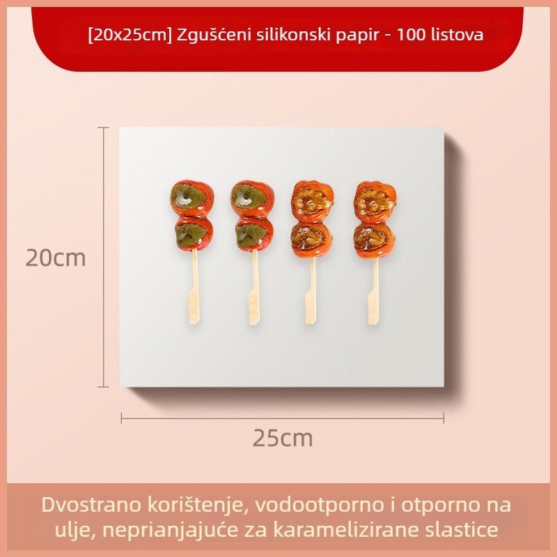 Pek papir s silikonovim uljem, prehrambeno siguran nelepivi papir za pečenje, podloga za tepsiju za kolače